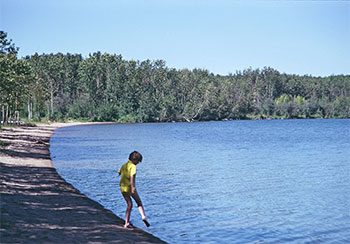 Photo of Bev, age 9, Waskesiu Lake